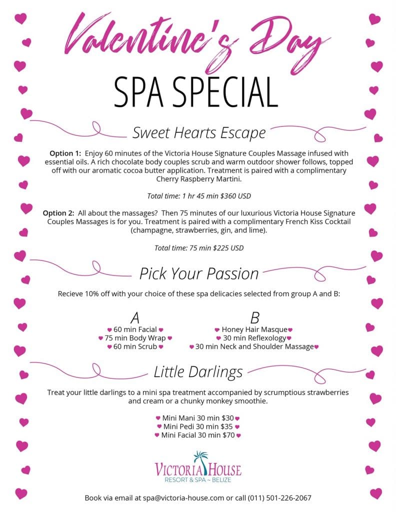 Valentine S Day Spa Special Victoria House Resort And Spa
